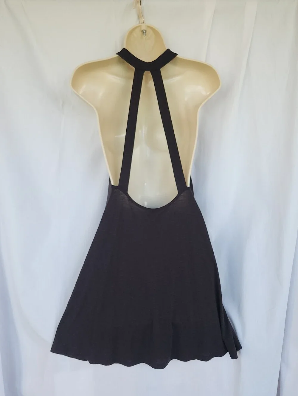 Hollister Black Open Back Swimming Suit Cover Up Mini Dress XS-M Lightweight